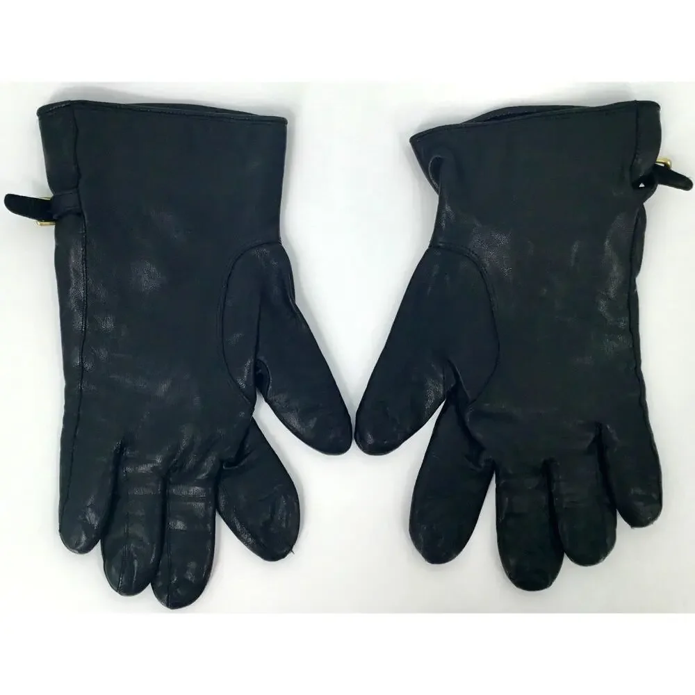 Coach Leather Cashmere Lined Gloves Women's Size 8